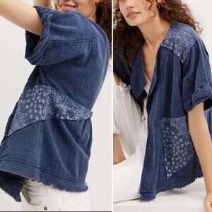 Anthropologie Pilcro Patchwork Denim Kimono Jacket – Size M